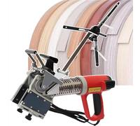 Manual Edge Banding Machine, Double Side Gluing Portable Edge Bander Woodworking Edge Banding Machine, Curve Straight Wood Head and Tail Trimming Carpenter Hardware