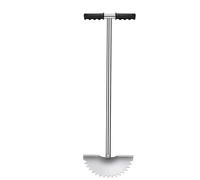 Manual Edger Lawn Tool, Serrated Edger Lawn Tool, Half Moon Shovel with Softer T-Handle, Stainless Steel Edging Tool, for Clean Edging on Flower Beds, Cleaning Edges Along Sidewalks Driveways