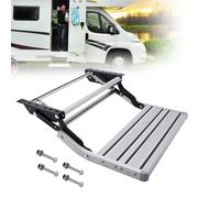 Manual/Electric Retractable RV Steps, 330 LBS Load Capacity, 1step/2 Steps Folding Trailer Non-Slip Steps for RV Van Motorhome Travel Trailer, RV Door Entry Step SingleLayer-ManualWithoutLight