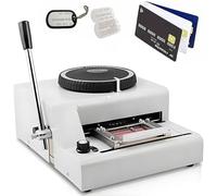Manual Embossing Machine for Dog Tags & PVC Cards, 72-Character Stamping Tool with 35 Blank Tags, Adjustable Spacing & Depth for ID Tags & Membership Cards