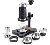 Manual Espresso Coffee Maker, Portable Variable Pressure Machine with 100ml Water Tank for Camping, Hiking, Travel, RV, Office - 9-12 Bar Hand Crank Coffee Set