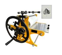 Manual Etching Press, Durable Slab Roller with 1:2.5 Gear Transmission, Tabletop Machine for Woodcut, Copperplate and Paper Printmaking