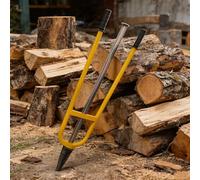 Manual Firewood Splitter, Stainless Steel, Triangular Design, Stable & Safe for Kindling, Wood Stove, Fireplace, Backyard, Cabin, Garage - Efficient Wood Cutting Tool