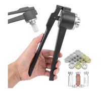 Manual Flip-Off Vial Crimper - Stainless Steel Hand Bottle Capper for Aluminum & Plastic Caps - Lab & Pharma Sealing Tool