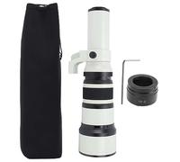 Manual Focus Telephoto Lens, 500mm F6.3 Manual Focus Telephoto Lens Colorless Refractor Design for Long Distance Shooting Mirrorless Cameras (White)