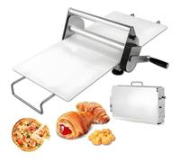 Manual Foldable Dough Sheeter, Adjustable Thickness for Bakery and Pizza, Stainless Steel for Commercial and Home Use