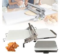 Manual Foldable Dough Sheeter Commercial Home Use Machine Stainless Steel Folding Rolling Pastry Adjustable Thickness 0-17.5mm/0-27mm, for Pizza, Croissants, Pastry Fondant Table Top Design,
