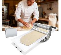 Manual Foldable Dough Sheeter For Home & Commercial Use, Stainless Steel, Adjustable Thickness 0-27mm For Pizza, Fudge Crust, Compact & Easy To Store Stainless Steel R400