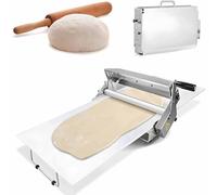 Manual Foldable Dough Sheeter Machine - Stainless Steel Pastry Roller with Adjustable Thickness for Bakery, Pizza, Croissant, Commercial & Home Use