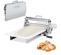 Manual Foldable Dough Sheeter Machine, Stainless Steel Pastry Roller with Thickness Adjustable, Sheeter Board, Commercial Home Use Manual Dough Roller for Bakery Pizza Croissant(S)