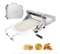 Manual Foldable Dough Sheeter,Stainless Steel Dough Laminator Machine Adjustable Thickness Settings, Stainless Steel Dough Roller Machine（1 Rolling Boards）for Making Fudge Crust, Croissant,Pizza Dough
