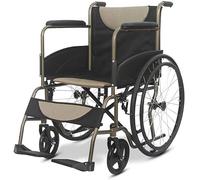 Manual Foldable Wheelchair, Portable Lightweight Aluminum Transport Chair with Oxford Fabric Seat, 100kg Capacity