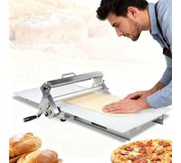 Manual Folding Dough Sheeter, Commercial Dough Roller Sheeter, Adjustable Thickness 0-0.22in, Stainless Steel, for Croissants Pizza Pie Crust and Pastry