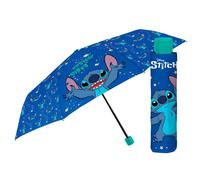Manual folding umbrella for kids Perletti Disney Stitch Bleu 91 cm