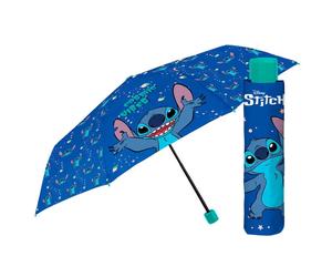 Manual folding umbrella for kids Perletti Disney Stitch Bleu 91 cm