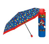 Manual folding umbrella Perletti Super Mario Bros Mario Bleu 91 cm