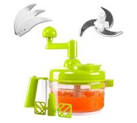 Manual Food Chopper,1200ml Multi-Function Hand Crank Choppers Shredder& Processors with Egg Seperator,Suitable for Onions Garlic Peppers Carrots Gingers Fruits(Green)