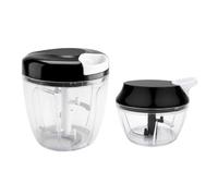 "Manual Food Chopper 500ml & 900ml Set, Onion, Garlic & Veg Cutter".
