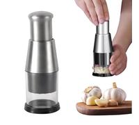 Manual Food Chopper, Compact Mini Dicer Stainless Steel Pressed Garlic Chopper, Functional Manual Garlic Press for Mincing Chopper Potato, Slicing Peppers and Onions