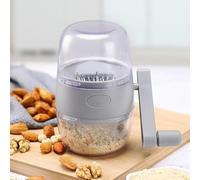 Manual Food Chopper Multi-Functional Hand Nut Chopper Mini Garlic Crusher with Handle and Cover Onion Cutter Multifunctional Crusher for Vegetables Garlic Nuts Peanuts Ginger Onion BPA Free (Grey)