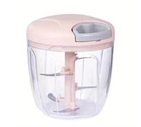 Manual Food Chopper, Onion Cutter for Kitchen, Pull Chopper, Easy Pull Food Processor for Onions, Garlic.(Pink,900ML)