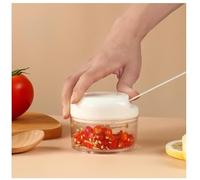 Manual Food Chopper Pull String Vegetable Chopper, Mini Food Processor for Garlic, Onion, Vegetables, Nuts and Herbs, Handheld Manual Dicer for Quick Food Preparation