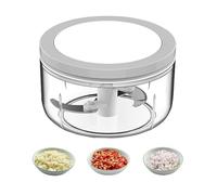 Manual Food Chopper Vegetable Chopper, ZWCEGND 550ML Garlic Mincer Hand Pull String Onion Cutter with Big Pull Ring for Veggies, Meat, Ginger, Peppers, Fruits, Nuts, Herbs, etc
