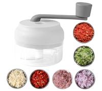 Manual Food Processor Vegetable Chopper, Mini Garlic Chopper Portable Handcrank Garlic Grinder Masher Onion Chopper, Manual Food Chopper Vegetable Cutter for Veggies, Ginger, Fruits, Nuts, Herbs
