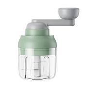 Manual Food Processor Vegetable Chopper, Multifunctional Portable Mincer Blender with Clear Container Garlic Mincer for Home Kitchen Outdoor Cooking (Green)