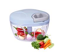 Manual Food Processor Vegetable Chopper, Portable Hand Pull String Garlic Mincer Onion Cutter for Veggies, Suitable for Vegetables, Ginger, Garlic, Fruits, Onion, Potato, Salad (Blue 500 ml)
