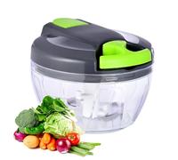 Manual Food Processor Vegetable Chopper, Portable Hand Pull String Garlic Mincer Onion Cutter for Veggies, Ginger, Fruits, Nuts, Herbs, etc., 500ml,（Gray-green）