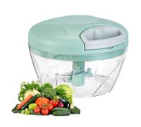 Manual Food Processor Vegetable Chopper, Portable Hand Pull String Garlic Mincer Onion Cutter for Veggies, Suitable for Vegetables, Ginger, Garlic, Fruits, Onion, Potato, Salad (Green 500 ml)