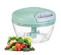 Manual Food Processor Vegetable Chopper, Portable Hand Pull String Garlic Mincer Onion Cutter for Veggies, Suitable for Vegetables, Ginger, Garlic, Fruits, Onion, Potato, Salad (Green 500 ml)