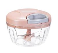 Manual Food Processor Vegetable Chopper, Portable Hand Pull String Garlic Mincer Onion Cutter for Veggies, Suitable for Vegetables, Ginger, Garlic, Fruits, Onion, Potato, Salad (Pink 500 ml)