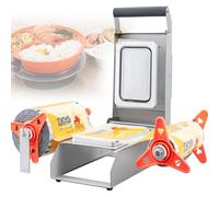 Manual food tray sealer, takeaway box hand press food packaging machine, commercial stainless steel vegetable tray heat sealer for supermarkets (18 * 12cm)