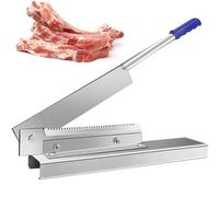 Manual Frozen Meat Slicer, Ribs Meat Chopper, with 25cm Stainless Steel Blade and Clip, for Fish Chicken Beef Frozen Meat Vegetables Deli BBQ Cooking