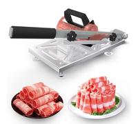 Manual Frozen Meat Slicer, Stainless Steel Cutting Machine with Adjustable Thickness, Portable Design for Home Use, Ideal for Beef, Mutton, Bacon, and Vegetables