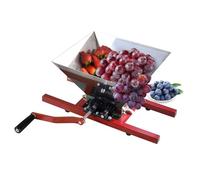 Manual Fruit and Apple Crusher, 7L Stainless Steel Juicer Grinder with Handle for Wine and Cider Making, Portable Grape Pulper