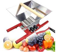 Manual Fruit Crusher,7L Stainless Steel Apple Wine Crusher Grinder,Portable Homemade Cider Crusher,Large Capacity Wine Grape Crushe,for Cider Pressing(Red)
