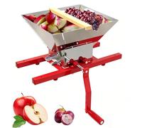Manual Fruit Crusher, Juicer Mill with Ergonomic Handle and Stainless Steel Hopper, Easy to Install and Clean for Home Brewing and Cider Pressing