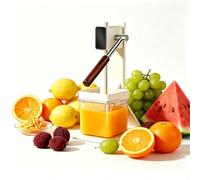 Manual Fruit Juicer Press, Handheld Citrus Squeezer, High-Yield Juice, Wooden Handle, Easy to Clean, Anti-Slip Base, Perfect for Oranges and Lemons