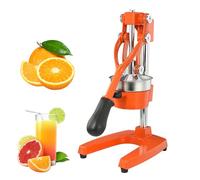 Manual Fruit Juicer, Stainless Steel and Heavy Duty Cast Iron Removable Juice Extractor, Citrus Juicer with Anti Slip Base and Anti-clogging Filter for Fresh Orange Juice