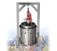 Manual Fruit Press for Cider Wine Making, 36L Stainless Steel Cider Press with Hydraulic Juice Press, Heavy Duty Fruit Wine Press for Grapes Apples