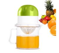 Manual Fruit Squeezer | Small Manual Lemon Squeezer | Pulp Free with Clear Glass 450ml for Kitchen, Home, Restaurant, Travel, Sport, Camping and Picnic