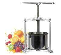 Manual Fruit Wine Press, Stainless Steel 6L Juice Maker for Cider, Apples, Grapes, and Vegetables - Ideal for Honey and Olive Oil Production