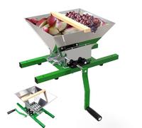 Manual Fruits Vegetables Crusher, Stainless Steel Fruit Grinding Breaking Machine with 7L Capacity, Portable, Hand Crank Grape Grinder (Apple Crusher)