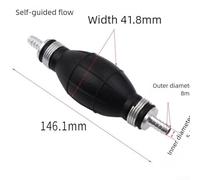 Manual fuel pump suitable for carburetors and low pressure fuel systems in vehicles and marine motors, constructed with rubber and aluminum alloy materials (8mm self-flowing)