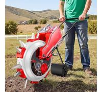 Manual Garden Seeder, Walk-Behind Crop Planter with Multiple Nozzles for Seed Planting - Suitable for Corn, Radish, Carrot, Beans, and Peas