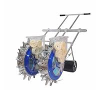 Manual Garden Seeder with Adjustable Row Planter and 8 Seed Plates for Efficient Planting