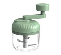 Manual Garlic Chopper - Mini Hand Crank Food Processor, 3 Speeds, No Electricity | Ideal for Preparing Ginger, Chili, Onion, Meat, and Salad